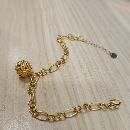 916 Gold Bracelet Link Design With Dangling CharmsBraceletsBest Gold Shop