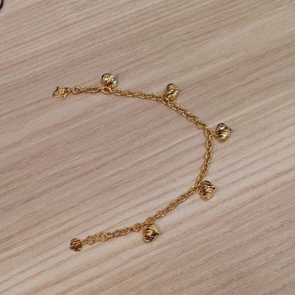 916 Gold Bracelet Wan Zi Dangling HeartBraceletsBest Gold Shop