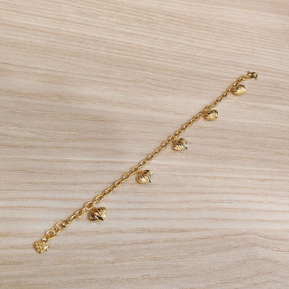 916 Gold Bracelet Wan Zi Dangling HeartBraceletsBest Gold Shop