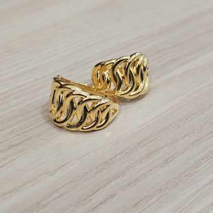916 Gold Crescent Chain Ring Latest Design Bold and Feather LightRingsBest Gold Shop