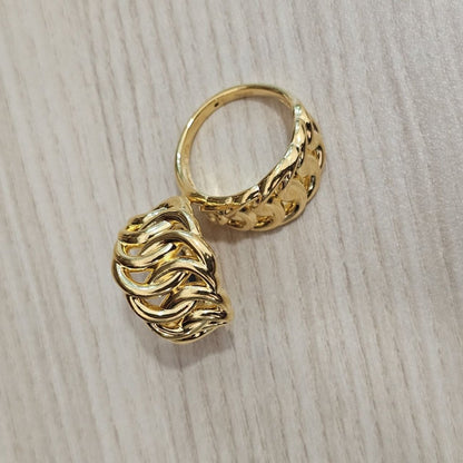 916 Gold Crescent Chain Ring Latest Design Bold and Feather LightRingsBest Gold Shop