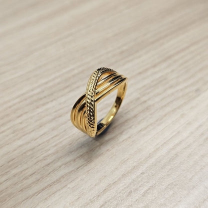 916 Gold Crisscross V5 Ring | New Lightweight DesignRingsBest Gold Shop