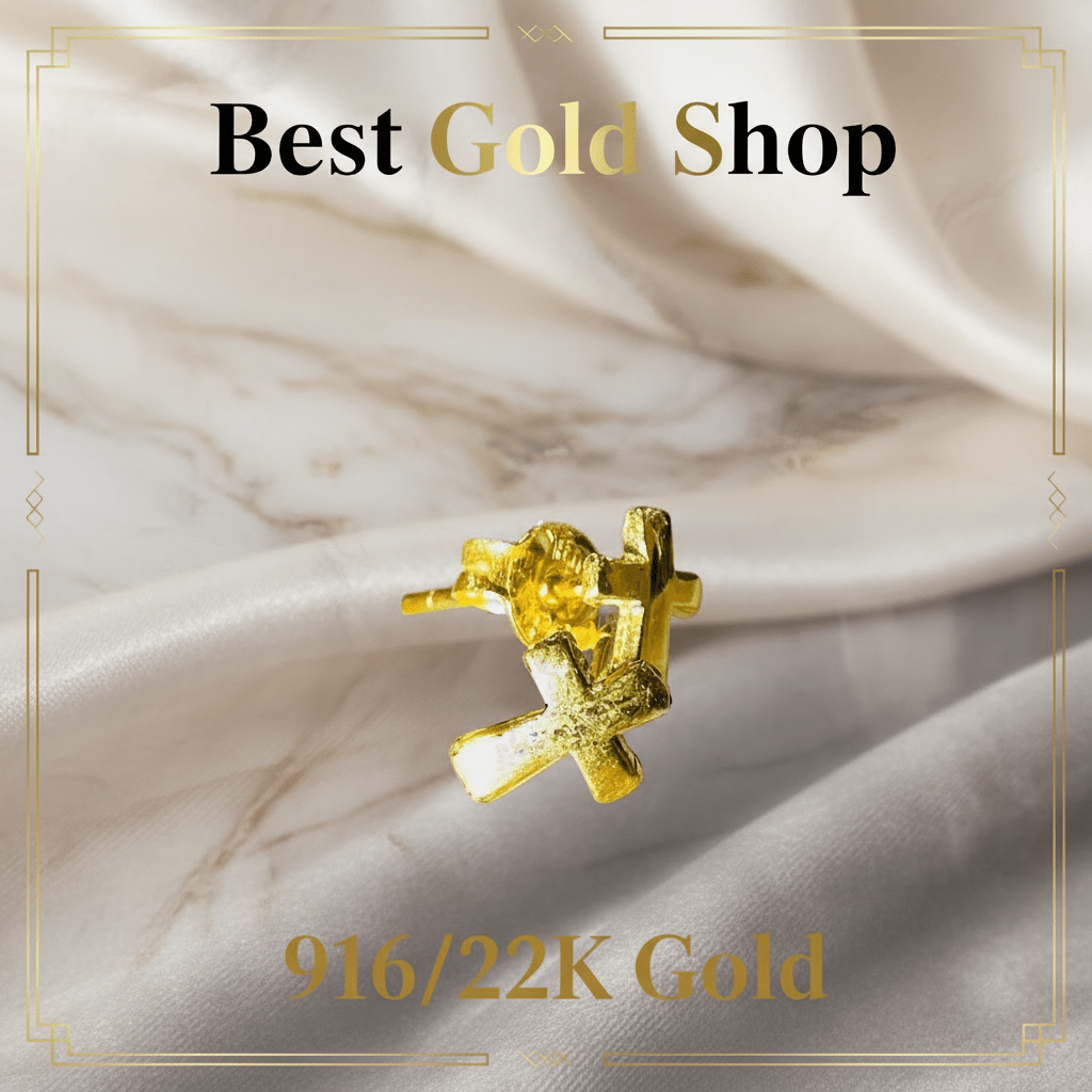 916 Gold Cross Earring Petite sizeEarringsBest Gold Shop