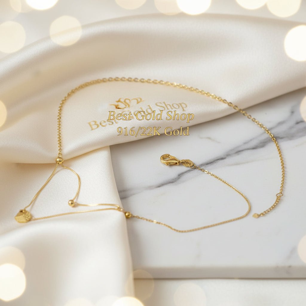 916 Gold (22K) Cube Bead high - polish finish Necklace for WomenNecklacesBest Gold Shop