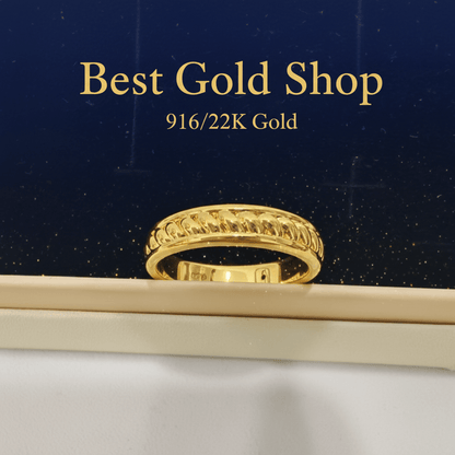 916 Gold (22K) Curb Link Feather Light Ring for WomenRingsBest Gold Shop