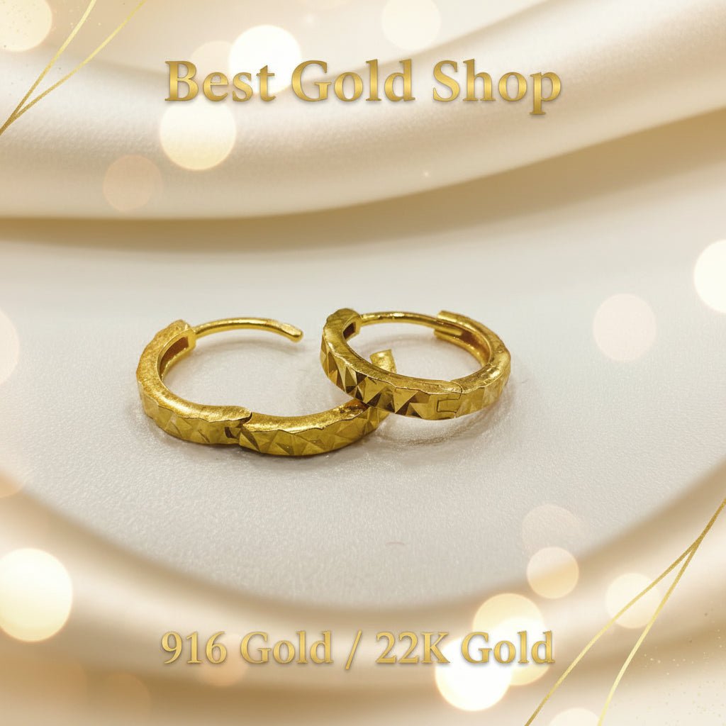 916 Gold Cutting Clip Earring Italy DesignEarringsBest Gold Shop