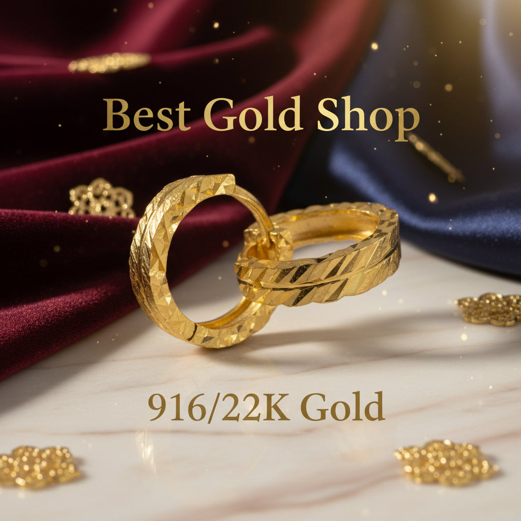 916 Gold (22K) Cutting Loop Small Size Precision Edition Earring for WomenEarringsBest Gold Shop