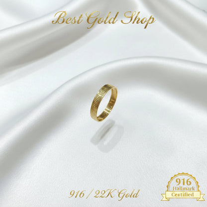 916 Gold Cutting Ring V2 | Simple Elegant 22K Design - View 1