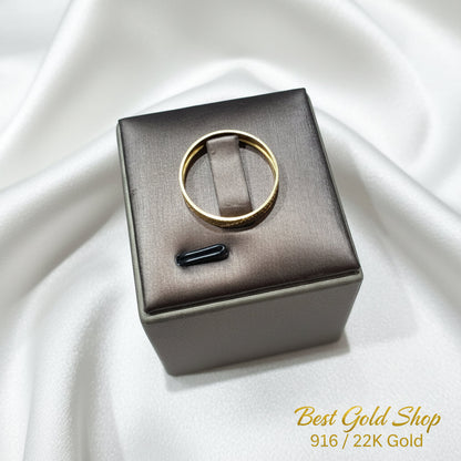916 Gold Cutting Ring V2 | Simple Elegant 22K Design - View 3