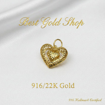 916 Gold Dangling Heart Pendant | Elegant Symbol of LoveCharms & PendantsBest Gold Shop