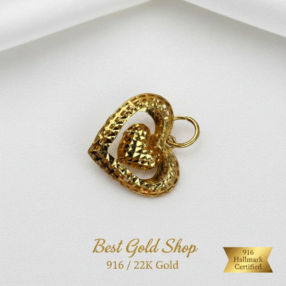 916 Gold Dangling Heart Pendant | Elegant Symbol of LoveCharms & PendantsBest Gold Shop