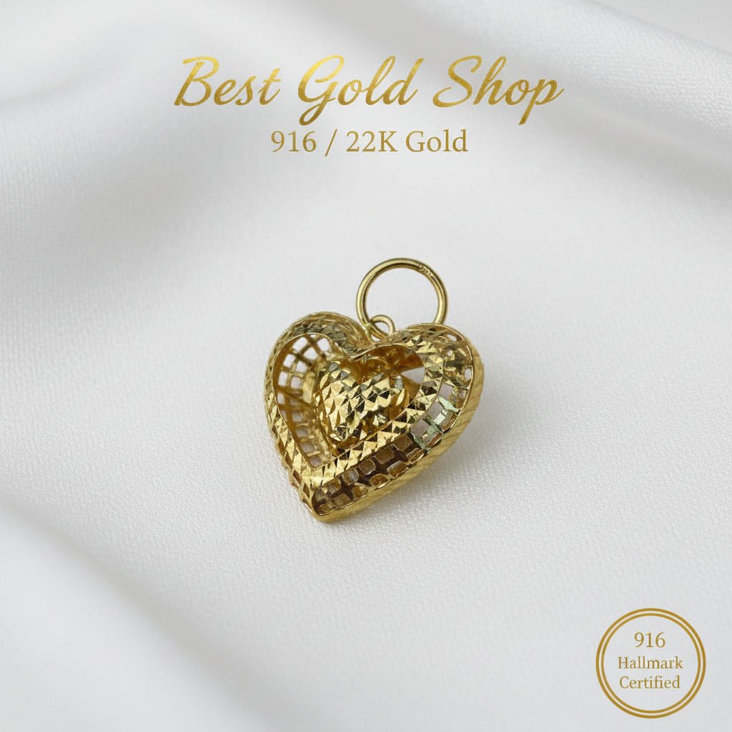916 Gold Dangling Heart Pendant | Elegant Symbol of LoveCharms & PendantsBest Gold Shop