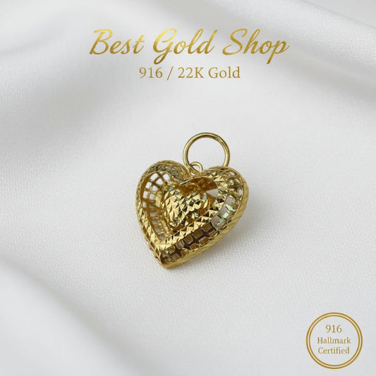 916 Gold Dangling Heart Pendant | Elegant Symbol of LoveCharms & PendantsBest Gold Shop