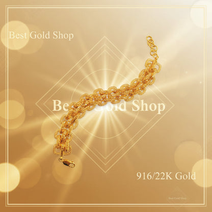 916 Gold Double Link Bracelet – Very BeautifulBraceletsBest Gold Shop