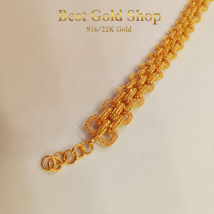 916 Gold Double Link Bracelet – Very BeautifulBraceletsBest Gold Shop
