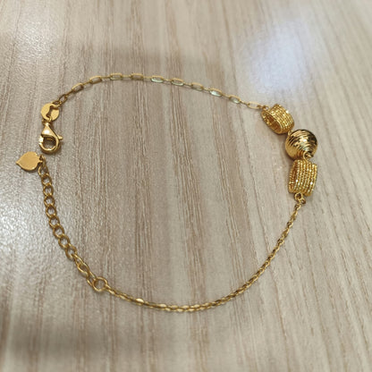 916 gold fancy adjustable bracelet in 22K yellow gold - view 2