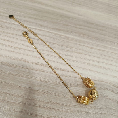 916 gold fancy adjustable bracelet in 22K yellow gold - view 3