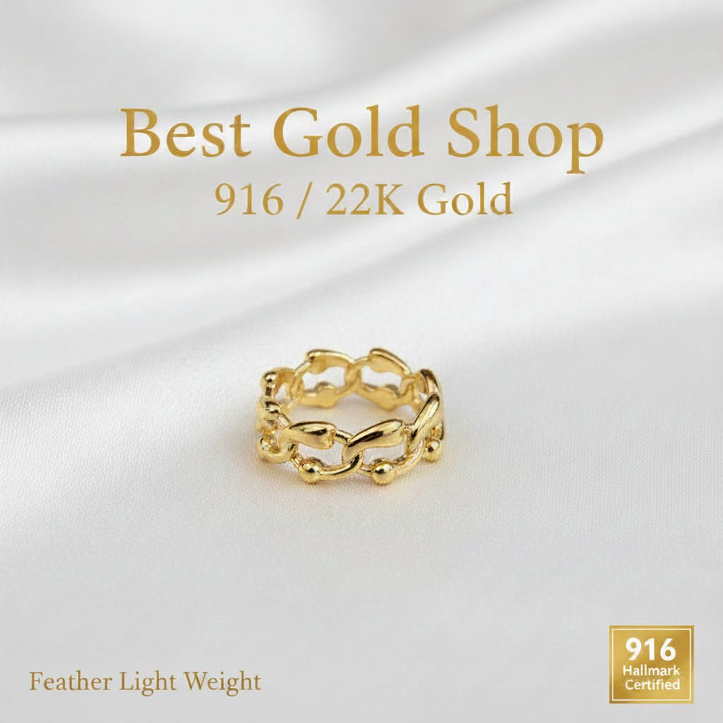 916 Gold Fancy Curb Ring New Design StylishRingsBest Gold Shop