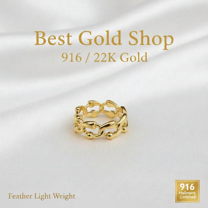 916 Gold Fancy Curb Ring New Design StylishRingsBest Gold Shop
