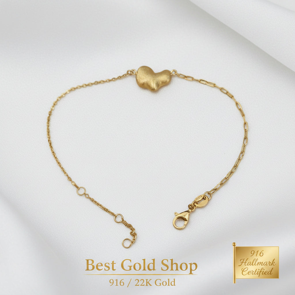 916 gold fancy lightweight bracelet in 22K yellow gold - view 3