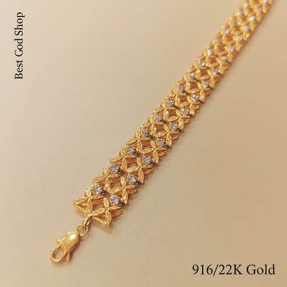 916 Gold Flower Bracelet – 2 Tone Shiny and ElegantBraceletsBest Gold Shop
