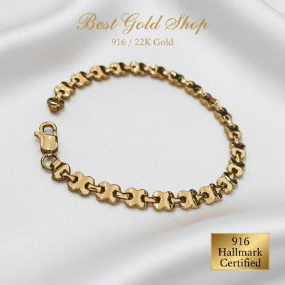 916 gold geometric bracelet in modern 22K yellow gold - view 5