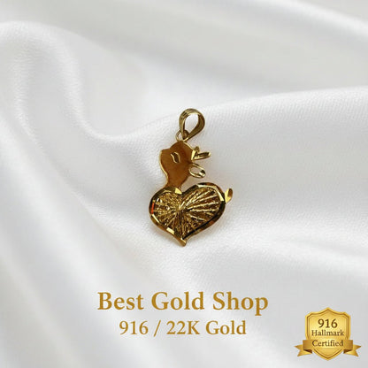 916 Gold Heart Deer Pendant | Symbol of Love GraceCharms & PendantsBest Gold Shop