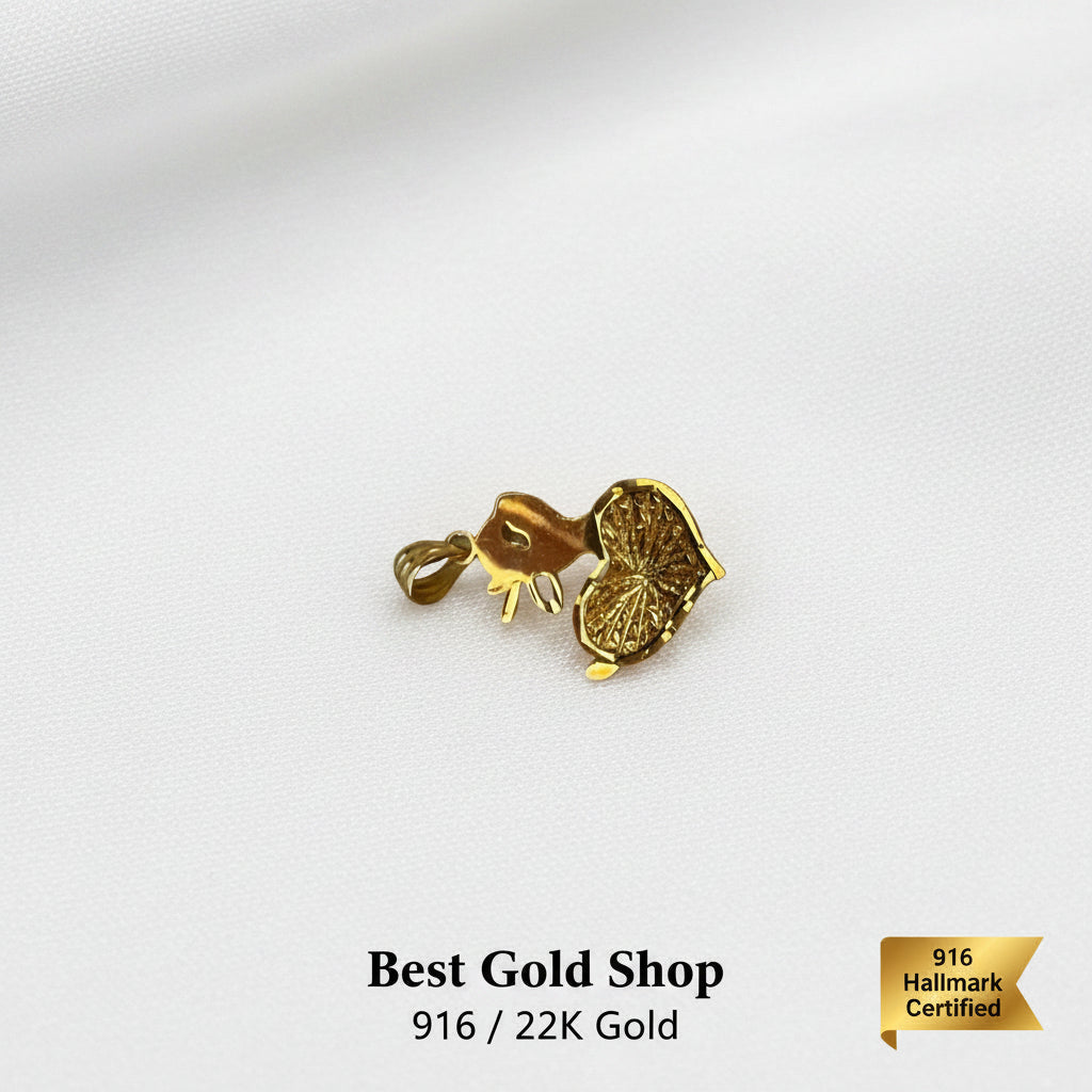 916 Gold Heart Deer Pendant | Symbol of Love GraceCharms & PendantsBest Gold Shop
