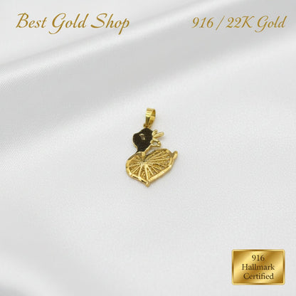 916 Gold Heart Deer Pendant | Symbol of Love GraceCharms & PendantsBest Gold Shop