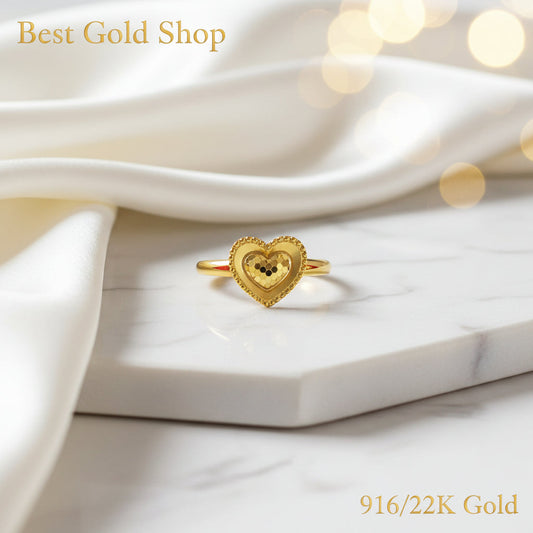916 Gold (22K) Heart New Design Pre order Welcome Ring for WomenRingsBest Gold Shop