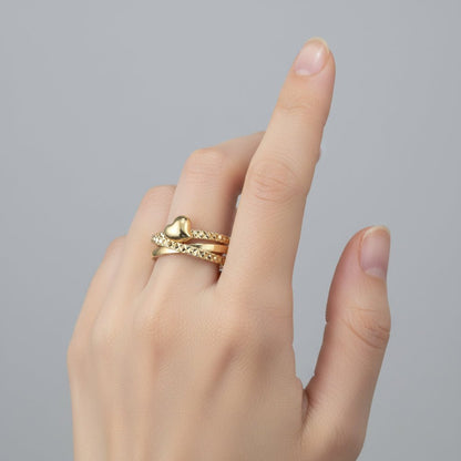 916 Gold (22K) Heart V1 Feather Light Ring for WomenRingsBest Gold Shop
