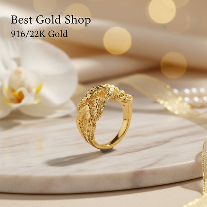 916 Gold Hollow Adira Ring V3 22k gold - Photo 1 - Best Gold Shop