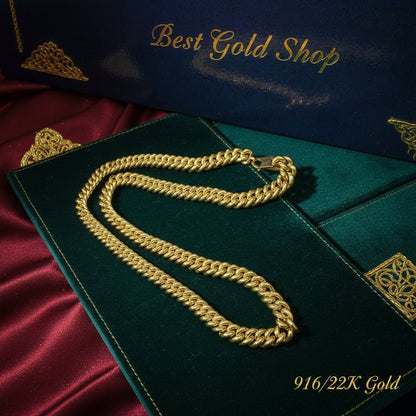 916 Gold (22K) Hollow Fishbone Chain Ultimate Statement Masterpiece Necklace for WomenNecklacesBest Gold Shop