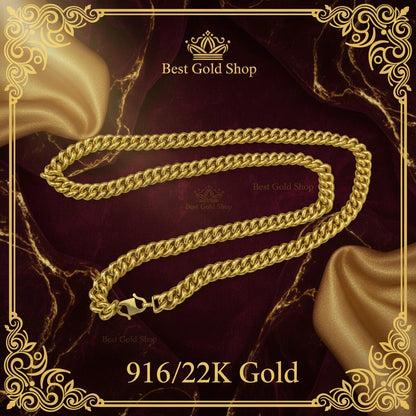 916 Gold (22K) Hollow Fishbone Chain Ultimate Statement Masterpiece Necklace for WomenNecklacesBest Gold Shop