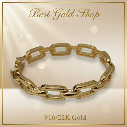 916 Gold (22K) Hollow Link Bangle Version 2: Modern Structural Elegance Jewelry for WomenBest Gold Shop