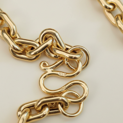 916 Gold Hollow Wanzi Chain | Lightweight 22K Gold Necklace