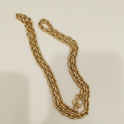 916 Gold Hollow Wanzi Chain | Lightweight 22K Gold Necklace