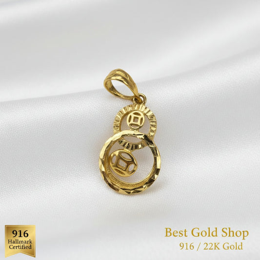 916 Gold Hulu Dangling Pendant | Symbol of Blessings & Good FortuneCharms & PendantsBest Gold Shop