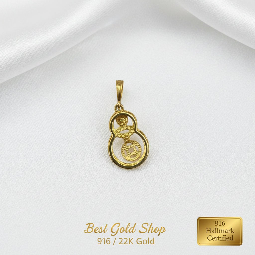 916 Gold Hulu Dangling Pendant | Symbol of Blessings & Good FortuneCharms & PendantsBest Gold Shop