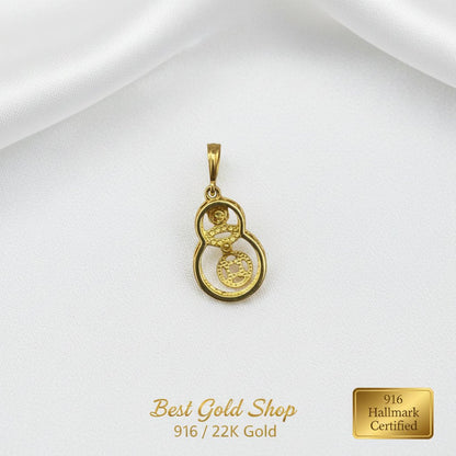 916 Gold Hulu Dangling Pendant | Symbol of Blessings & Good FortuneCharms & PendantsBest Gold Shop