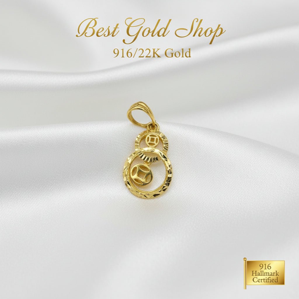 916 Gold Hulu Dangling Pendant | Symbol of Blessings & Good FortuneCharms & PendantsBest Gold Shop