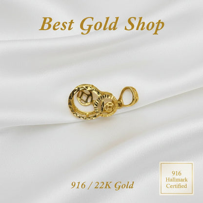916 Gold Hulu Dangling Pendant | Symbol of Blessings & Good FortuneCharms & PendantsBest Gold Shop