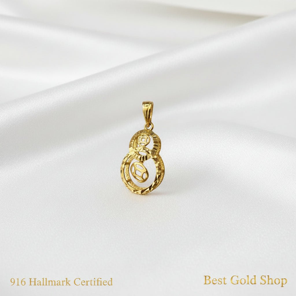 916 Gold Hulu Dangling Pendant | Symbol of Blessings & Good FortuneCharms & PendantsBest Gold Shop