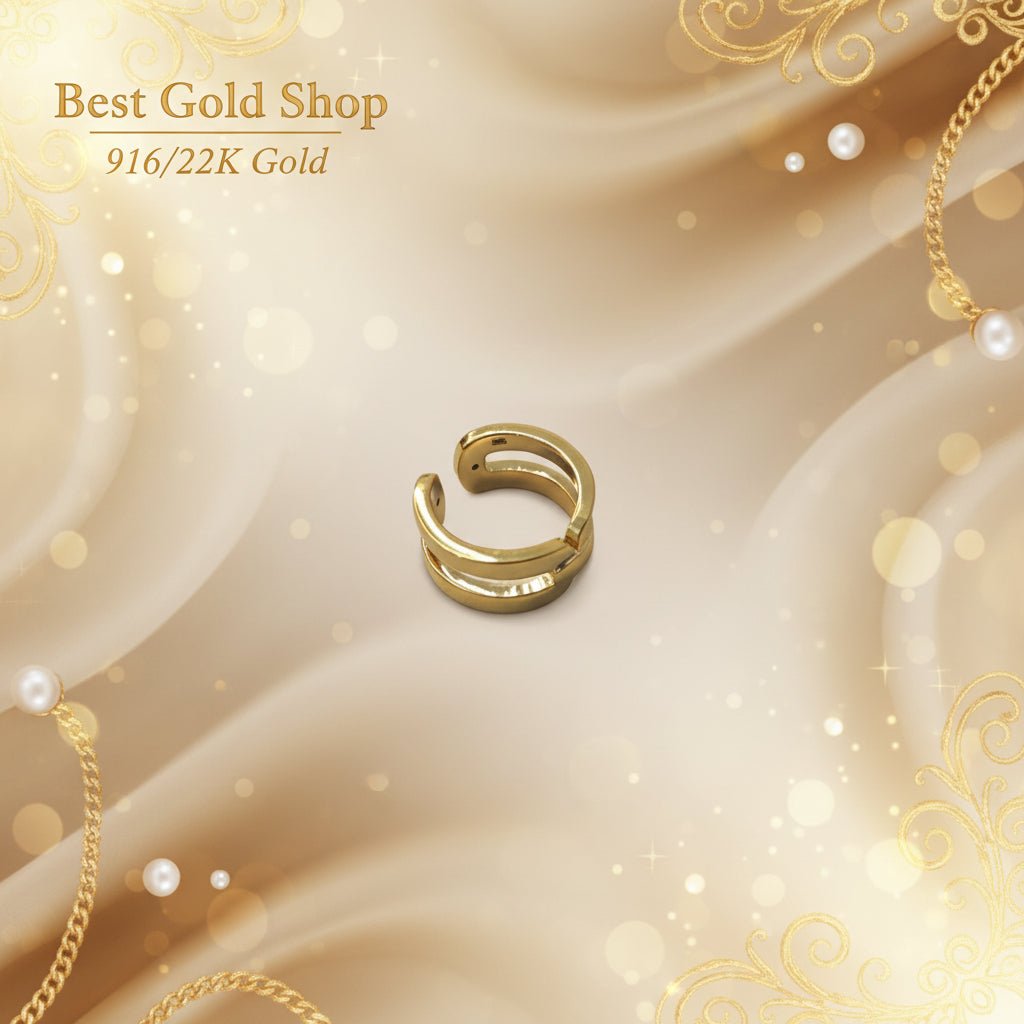 916 Gold (22K) Infinity Knot Feather Light Design Ring for WomenRingsBest Gold Shop