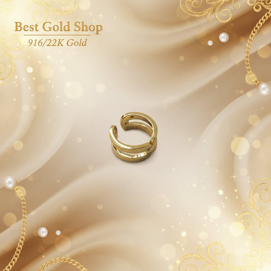 916 Gold Infinity Knot Feather Light Design Ring 22k gold - Photo 1 - Best Gold Shop