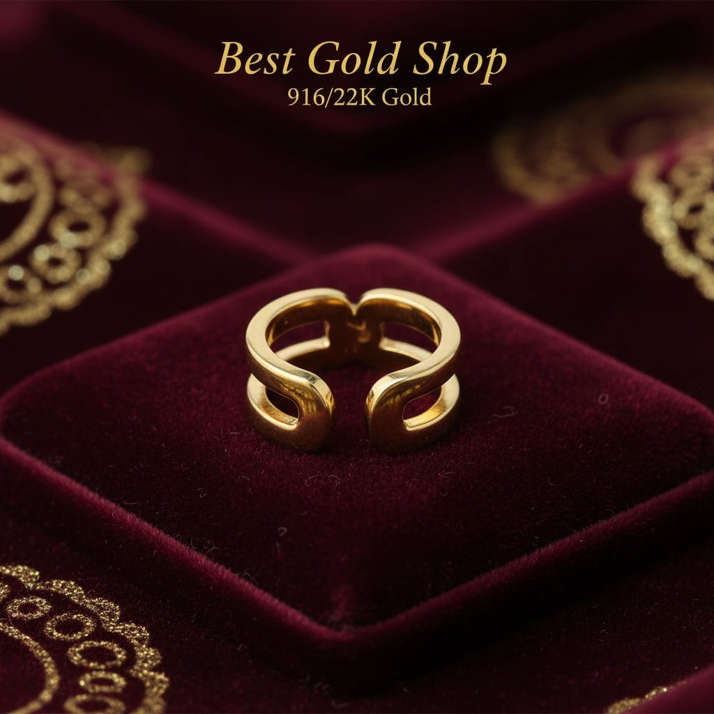 916 Gold (22K) Infinity Knot Feather Light Design Ring for WomenRingsBest Gold Shop