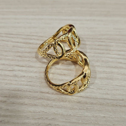 916 Gold Interlock Design Ring Latest Design and Feather LightRingsBest Gold Shop