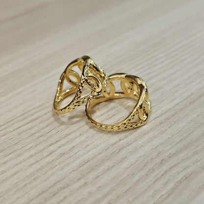 916 Gold Interlock Design Ring Latest Design and Feather LightRingsBest Gold Shop