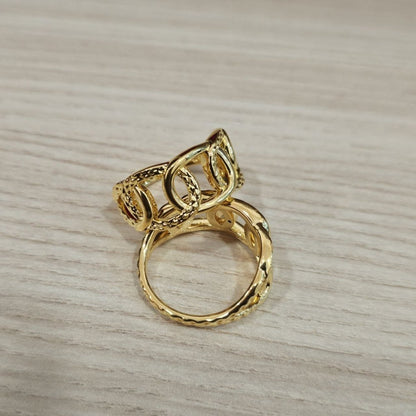 916 Gold Interlock Design Ring Latest Design and Feather LightRingsBest Gold Shop