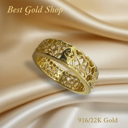 916 Gold (22K) Islam Carving Version 2: Intricate Craftsmanship Ring for WomenRingsBest Gold Shop